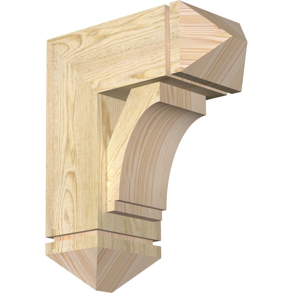 Ekena Millwork Imperial Arts and Crafts Rough Sawn Bracket w/ Offset Brace, Douglas Fir, 8"W x 18"D x 22"H BKT0806X18X22IMP03RDF - main